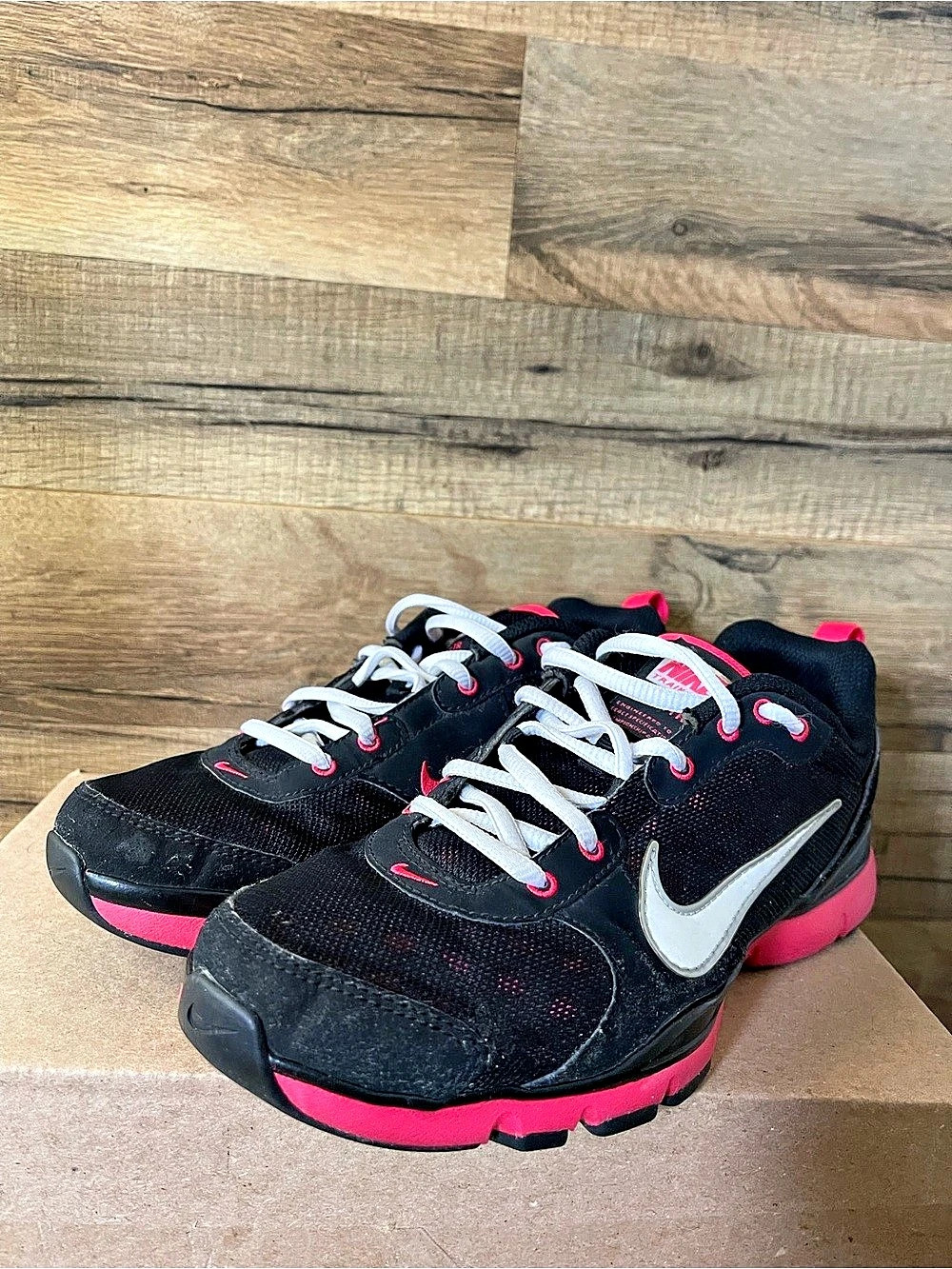 Nike Womens Flex TR Black & Pink Running Shoes Sneakers Size 8.0